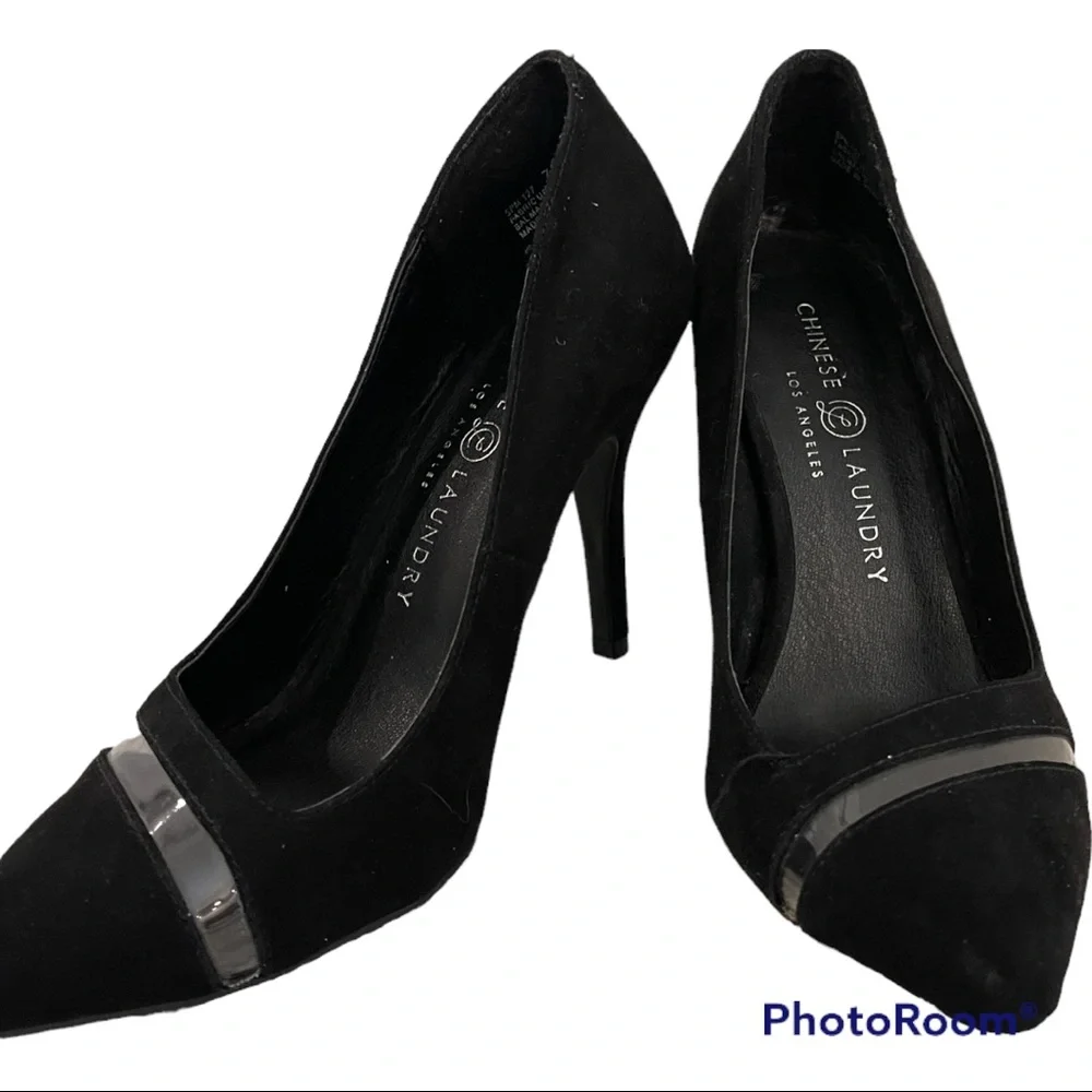 Chinese Laundry Black Pointed Toe Pencil Heels - Picture 1 of 6